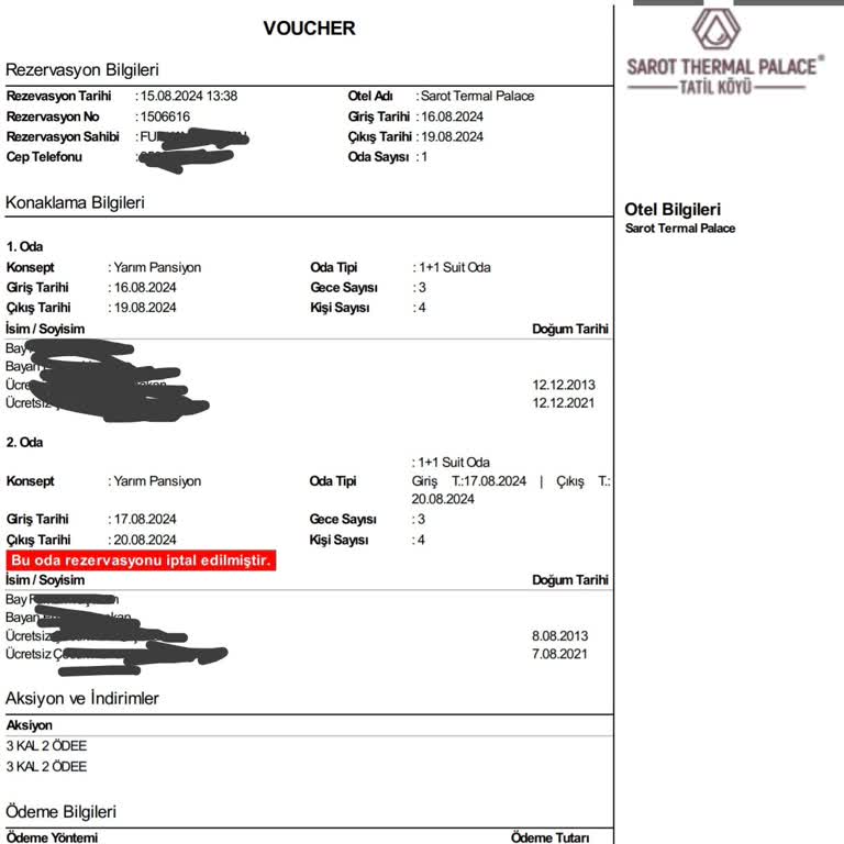Sarot Termal Ödediğim Paranın Faturasını Kesmedi