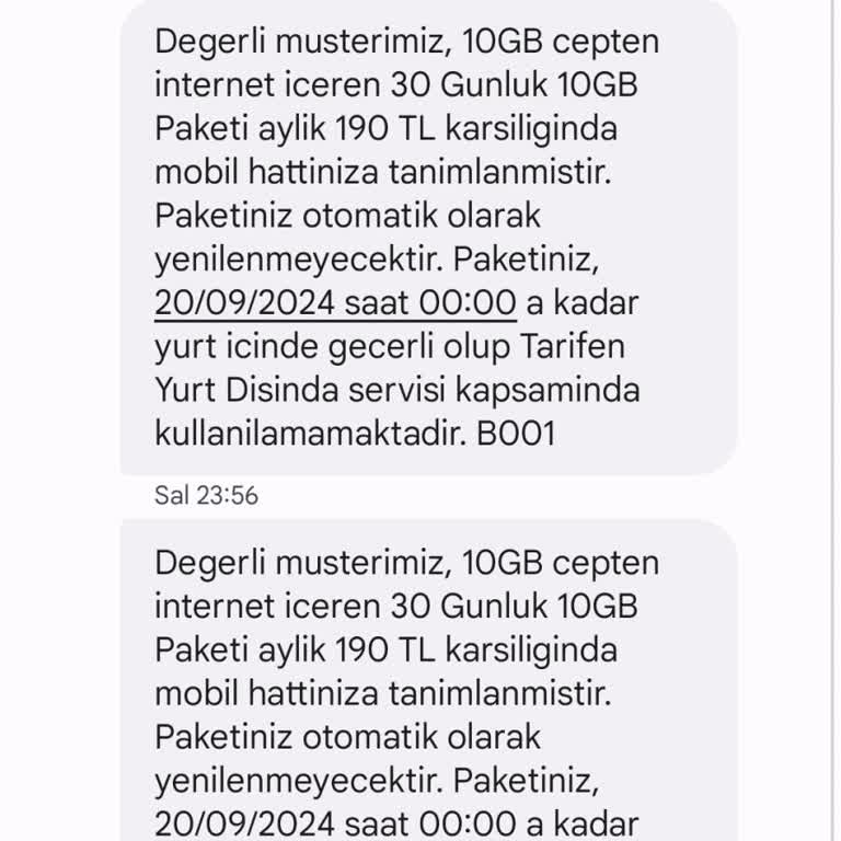Türk Telekom Uygulama Hatası Ek Paket 2 Kere Tanımlandı