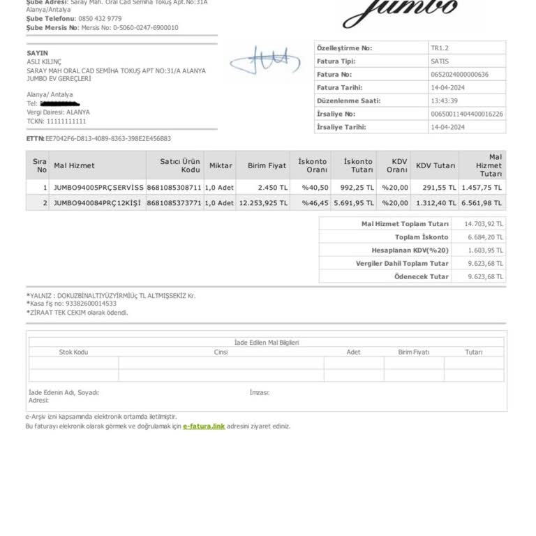 Jumbo Parasını Aldığı Ürünleri Teslim Etmiyor