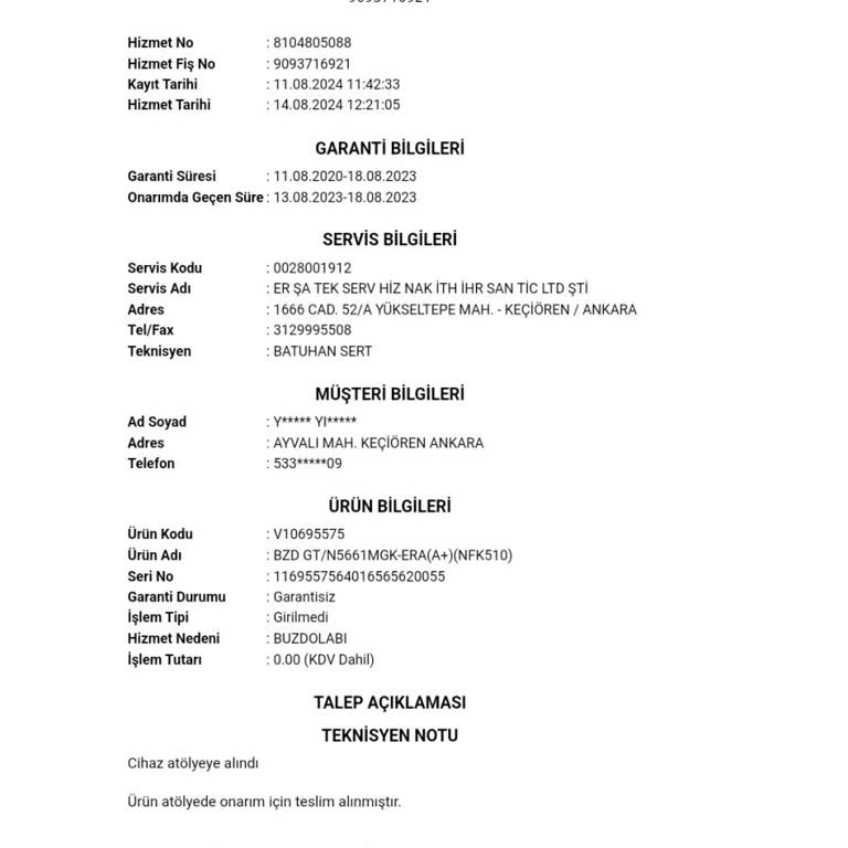 Vestel Ersa Yetkili Servis