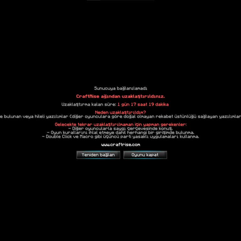 Craftrise Haksız Yere Ban Yedim