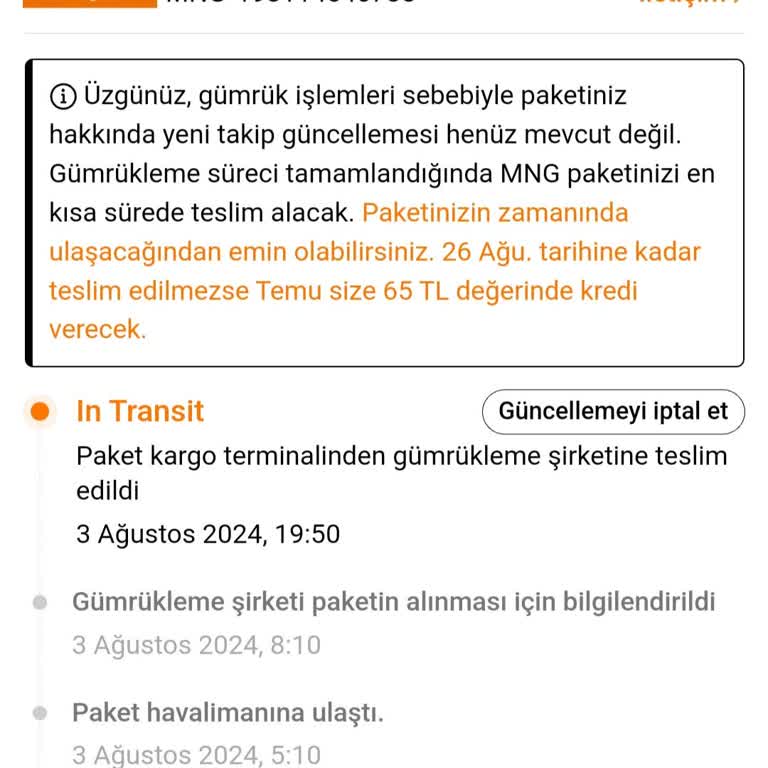 MNG Kargo Gümrükte Bekleyen Sipariş Ve MNG Firması Sorunu