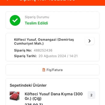 Migros Yemek-Köfteci Yusuf Ayıplı Ürün