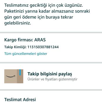 Amazon Türkiye'den Sipariş Ettiğim Ürünüm Gelmedi