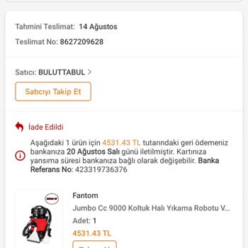 Trendyol İade İstemiyorum Ama Kendi Kendine İade Etti