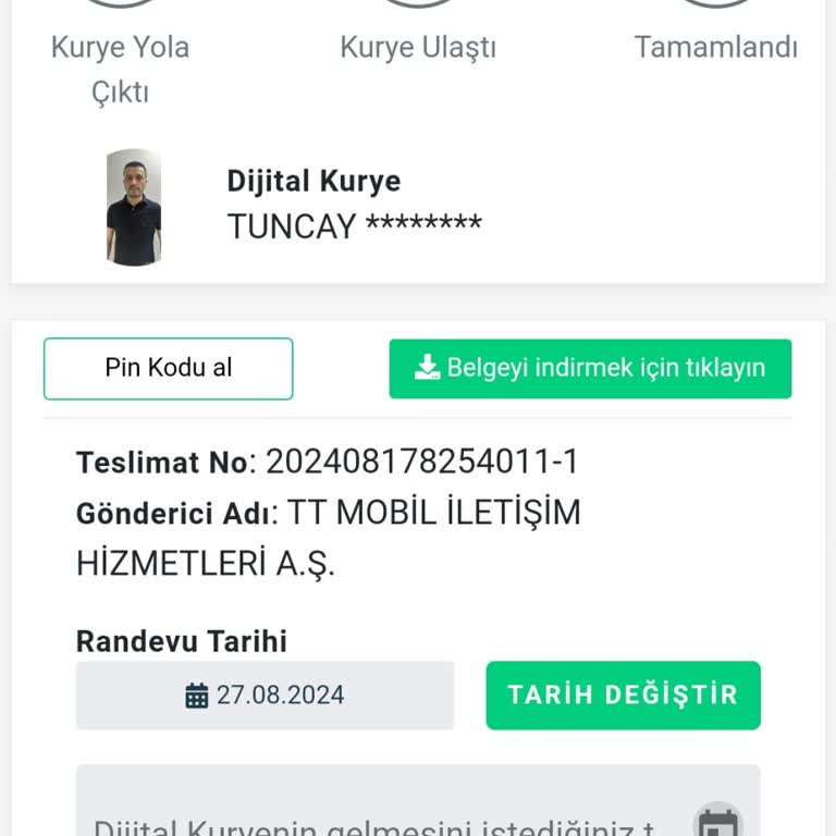 Digital Kurye Sim Kartı Gelmedi
