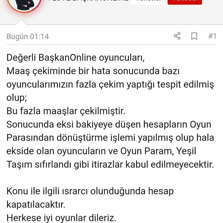 Başkan Online Parama El Koyması Maaş Çekimi Buton Hatası Yüzünden
