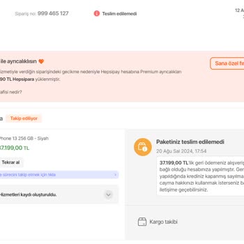 Hepsiburada'dan Telefon Alınmaz!