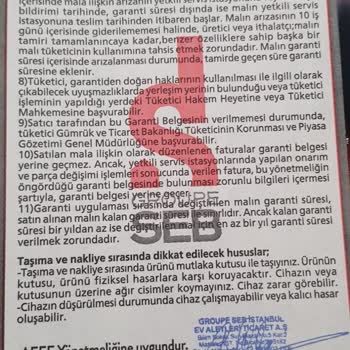 Tefal Ek Garantiyi Vermiyor