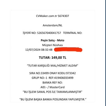 Cvmaker.com Bilgi Vermeden Kartımdan Para Çekiyor.