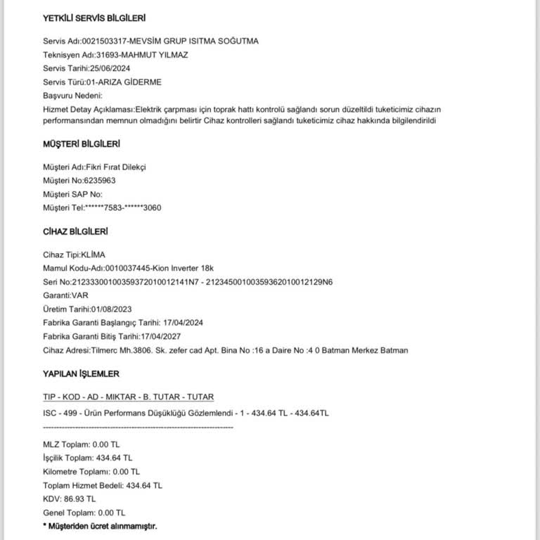 DemirDöküm Kion Serisi Klima Performans Sorunu Ve Müşteri Hizmetleri İlgisizliği