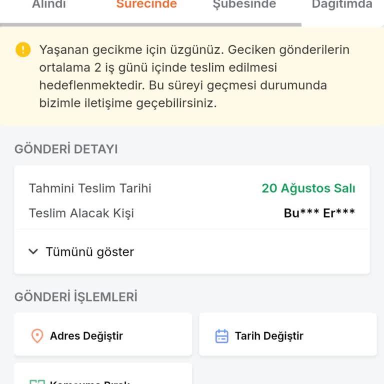 Trendyol Ekspres Kargo Şirketinden Şikayetçiyim