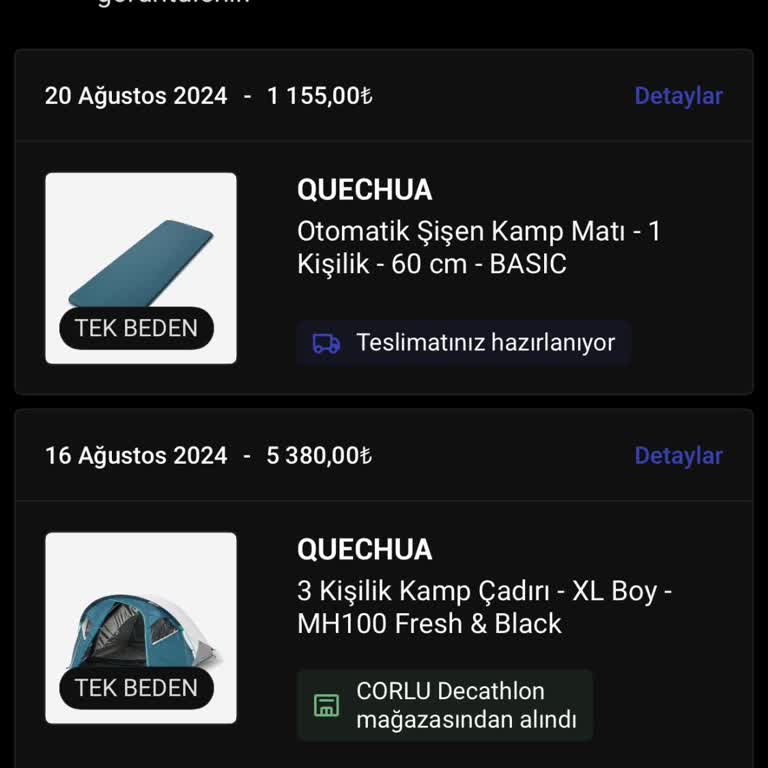 Decathlon Geciken Kargo Hizmeti