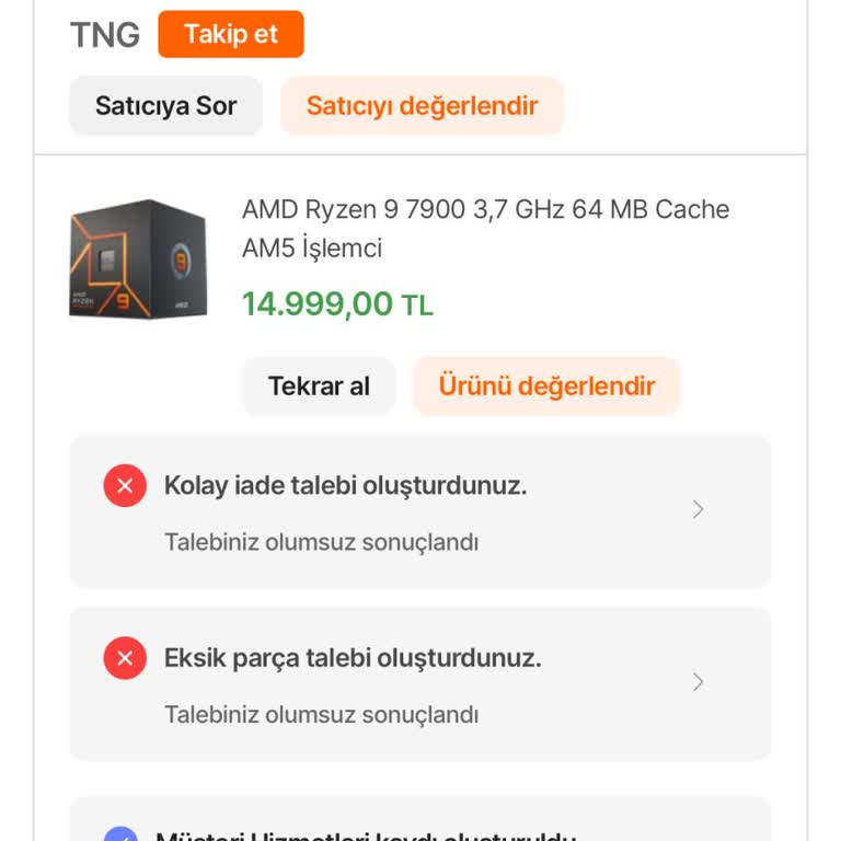 Hepsiburada.com 14 Gün İçerisinde Yapılan İade Talebimi Kabul Etmedi.