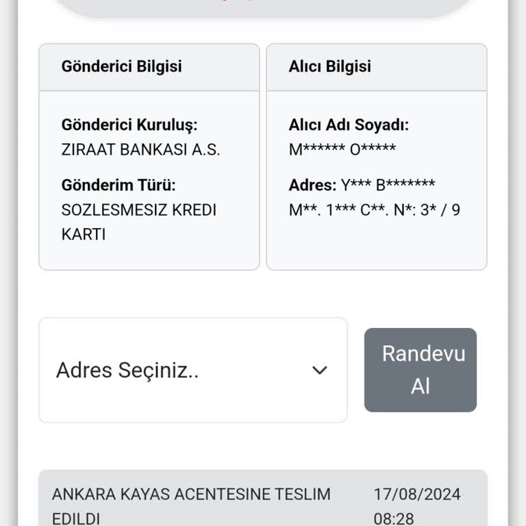 Kuryenet Şikayeti Gelmeyen Banka Kartı