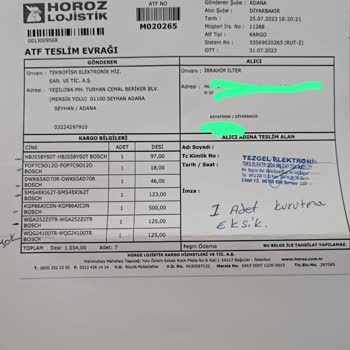 Bosch Marka Kurutma Makinesinin Aldığım Halde Gönderilmemesi