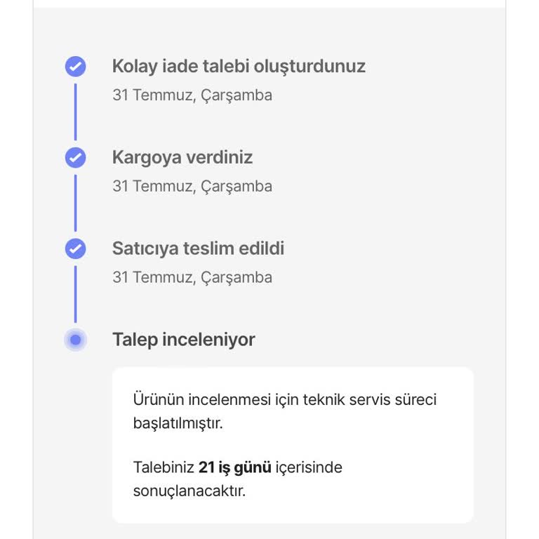 Hepsiburada Servis Raporu Olmasına Rağmen İademi Yapmıyor