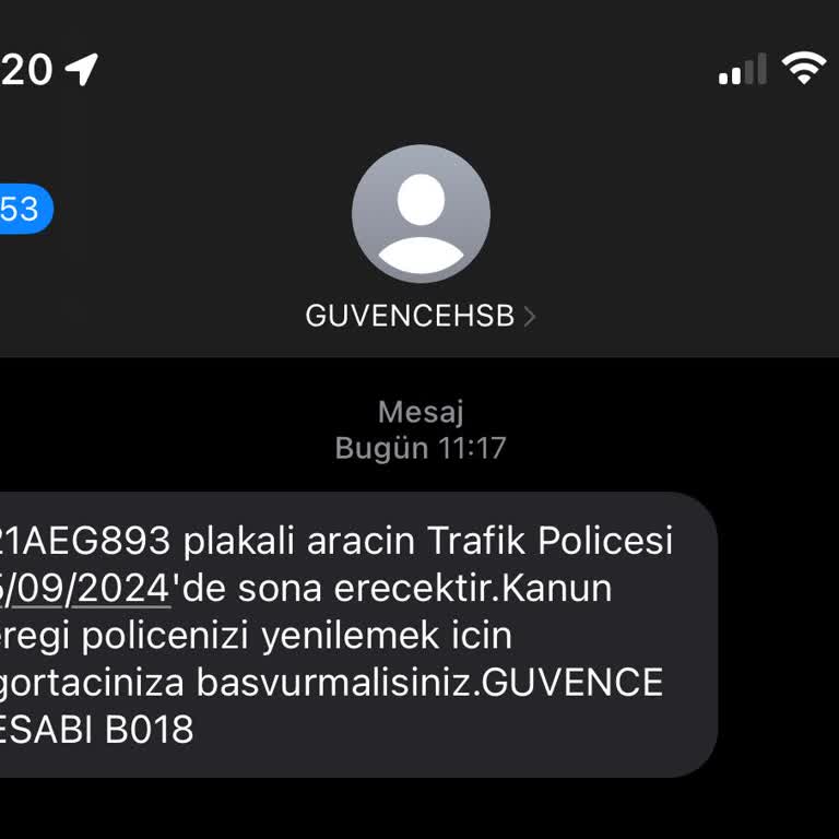 Güvence Hesabından Gelen Mesaj