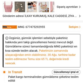 MNG Kargo'nun Gümrükte Bekletilen Siparişim Ve Teslimat Sorunu