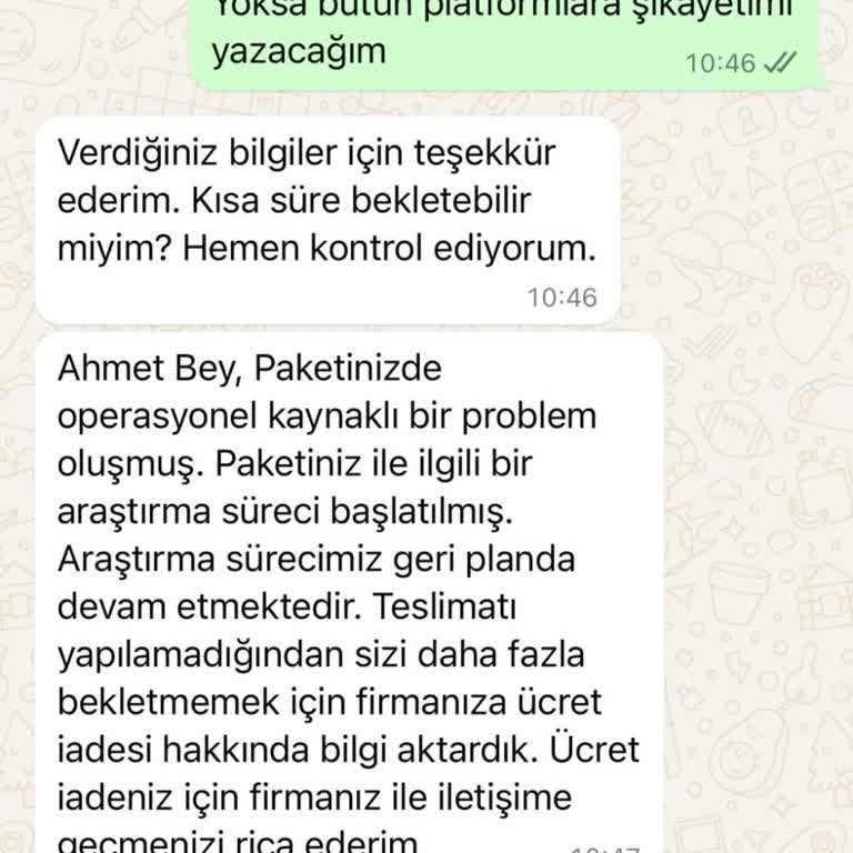 Boyner Mobil Hepsijet Teslim Edilemeyen Kargo Sorunu