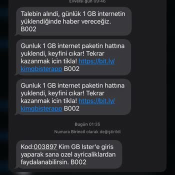 Kim GB İster Uygulamasından Aldığım İnternet Hattıma Yüklenmiyor