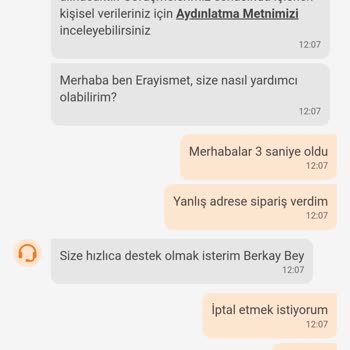 Trendyol GO Yemek İptali
