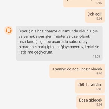 Trendyol GO Yemek İptali
