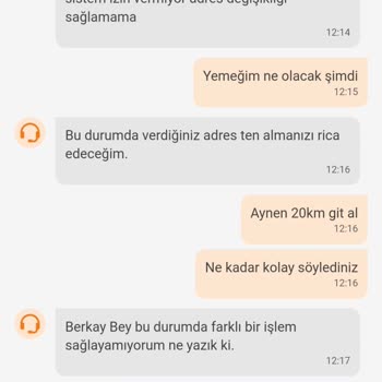 Trendyol GO Yemek İptali