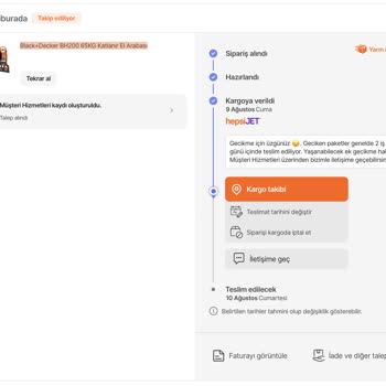 Hepsiburada Açıklamasız, Sebepsiz = Paketiniz Teslim Edilemedi Sonucuyla Ürün Yok!