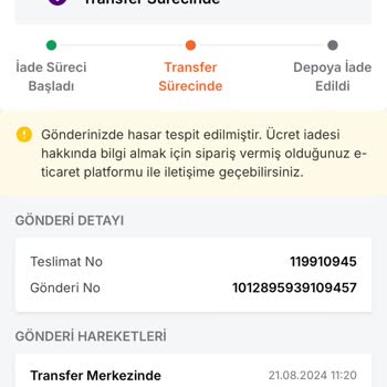 Dolap Ürünüm Hasar Almış