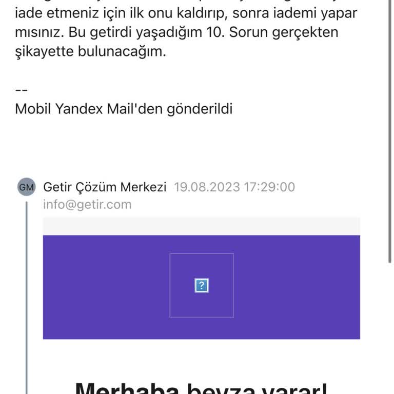 Getir Bebek Sütünü Hem Getirmedi Hem De İade Vermiyor