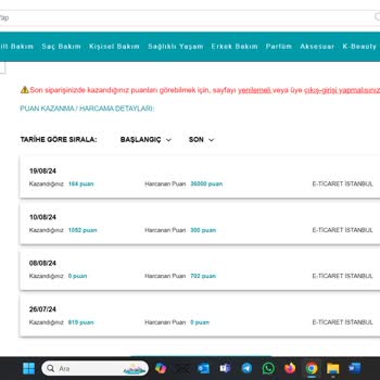 Watsons Kampanya Puanlarını Yüklemiyor