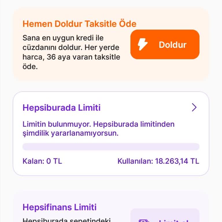 Hepsiburada Limiti Sıfırlanması Durumu