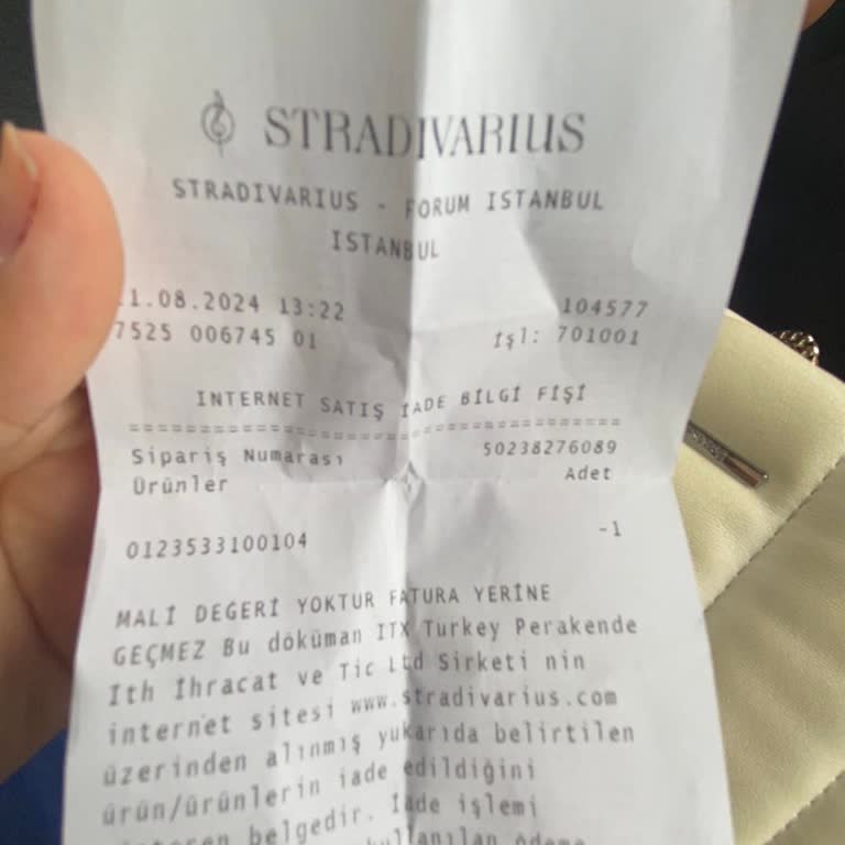 Stradivarius Paramı Geri Yatırmadı