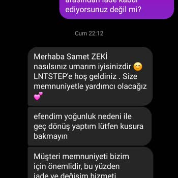 LNT Step İade Kabul Reddi Ve Firma Tarafından Engellenmek