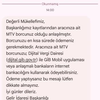 GİB Den Gelen Mesaj