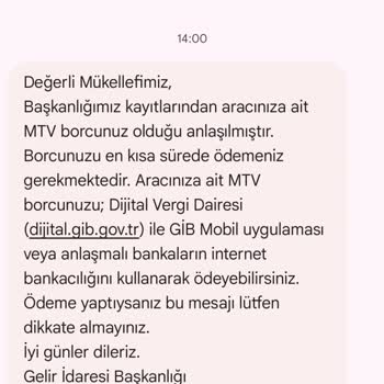 GİB Den Gelen Mesaj