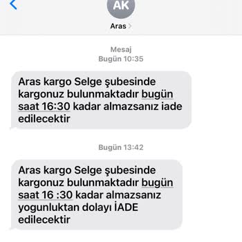Manavgat Aras Kargo Selge Şubesi Kargomu Getirmedi