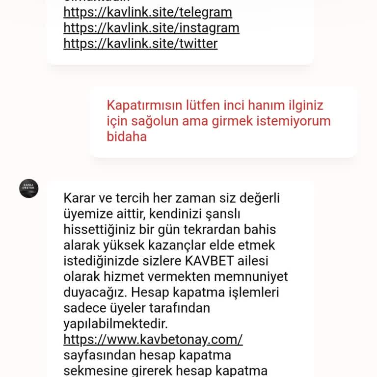 Kavbet Hesabımı Silinmesini Talep Ediyorum