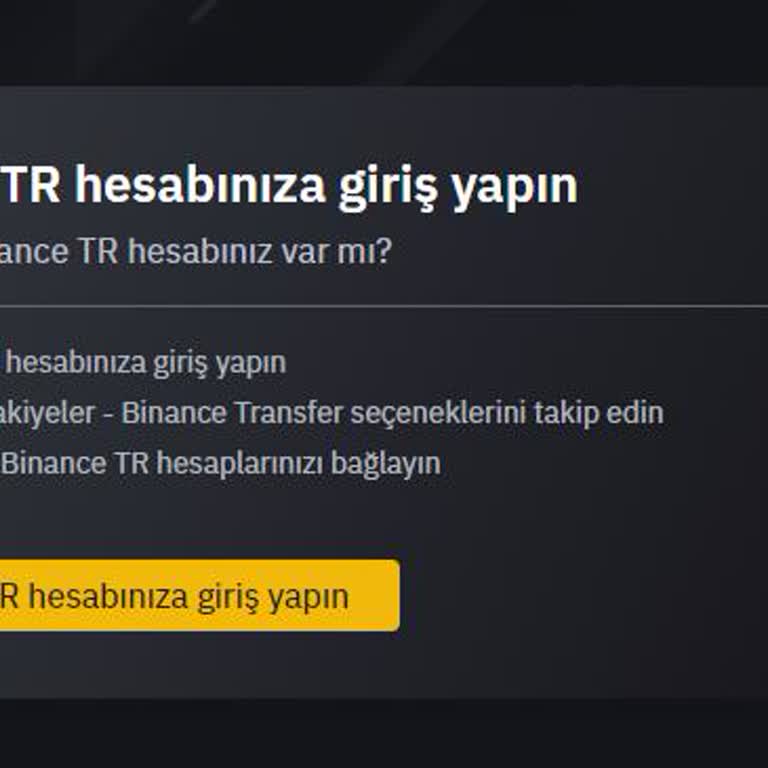 Binance Global Den Binance TR Ye Transfer Yapamıyorum.