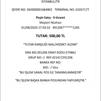 Tıkla Gelsin Kartımdan Çekilen Para
