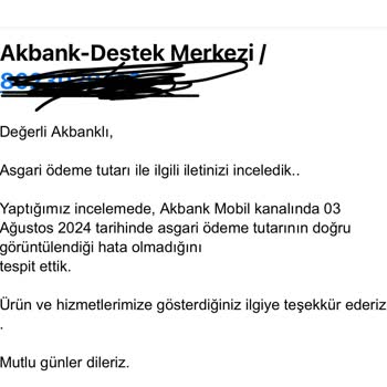 Akbank Mobil Uygulama Ödemem Gereken Tutarı Göstermiyor