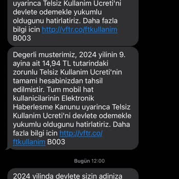 Vodafone'dan Haksız Telsiz Ücreti Tahsilatı