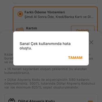 Migros Dijital İndirim Kodu Hatası