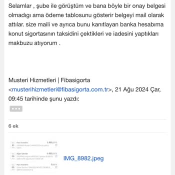Fiba Sigorta Cayma Hakkımı Kullanamıyorum