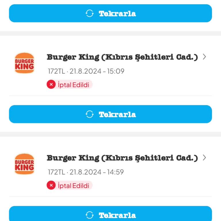 Tıkla Gelsin Sipariş Verme Sorunu