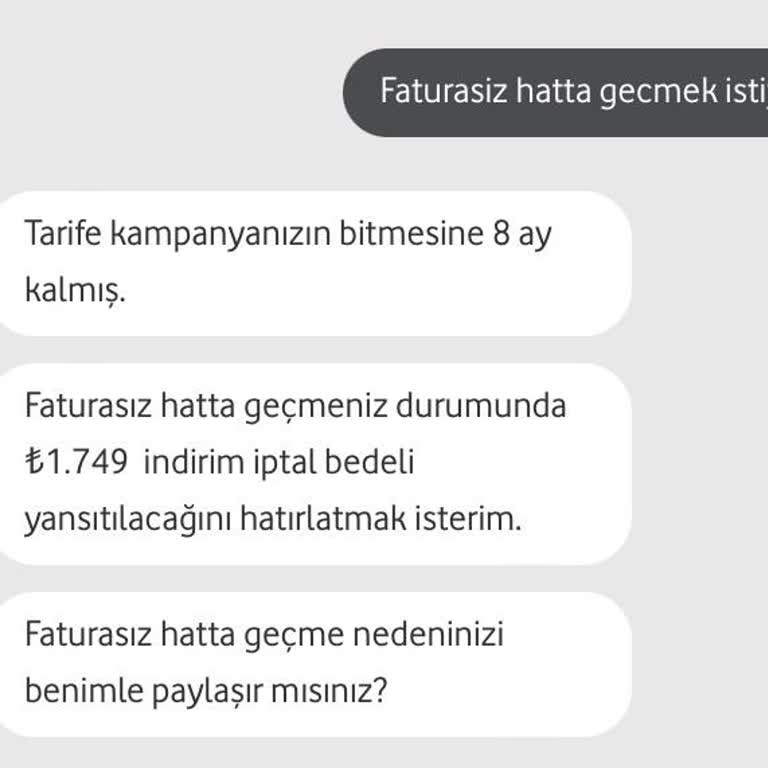 Vodafone Faturalı Hattımda Yüksek Fiyat ve Çekim Sorunları