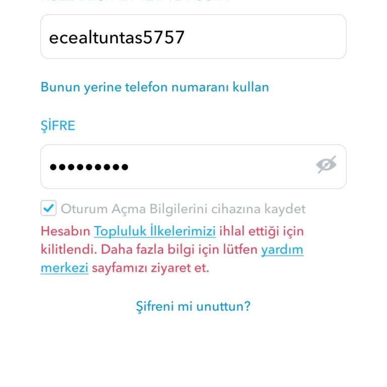 Snapchat Hesabım Haksız Yere Kapatıldı