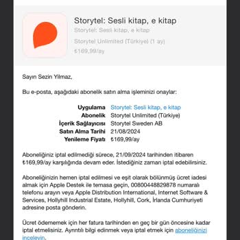 Storytel Para Kesiyor Hizmet Vermiyor