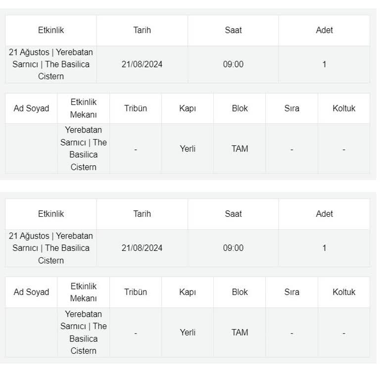 Passo Bilet İadesi / Yerebatan Sarnıcı